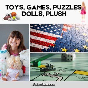 TOYS GAMES JIGSAW PUZZLES DOLLS DIECAST PLUSH LEGOS BLOCKS VIDEO GAMES
